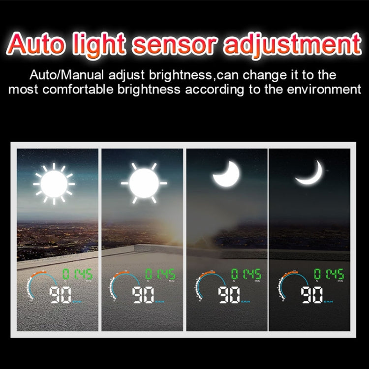 Q5 GPS 4 inch Vehicle-mounted Head Up Display Security System, Support Running Speed & Direction & Distance / Driving Kilometres /