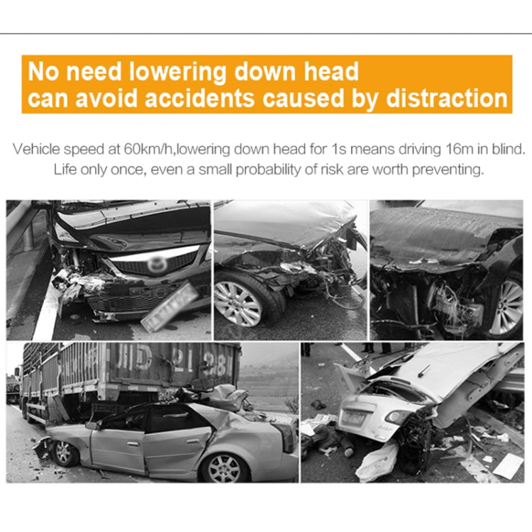 T100 OBD2 4 inch Vehicle-mounted Head Up Display Security System, Support Car Speed / Engine Revolving Speed Display / Instantaneous Fuel Consumption / Detection and Elimination Fault Code