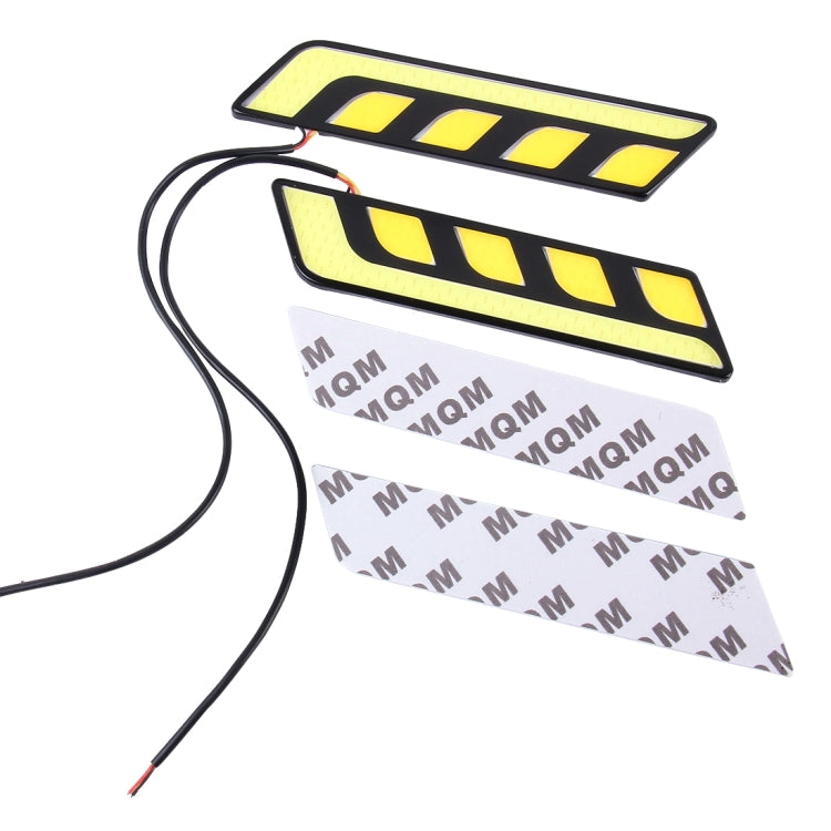 2 PCS DC 12V 10W 800LM 5500K Car DRL Daytime Running Lights Lamp,Cable Length:25cm(White Light + Yellow Light)