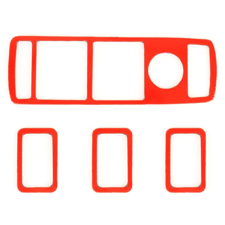 4 PCS Car Window Lift Panel Carbon Fiber Decorative Sticker for Mercedes-Benz W204 2007-2010