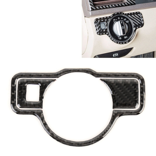 3 PCS Car Headlight Switch Panel Carbon Fiber Decorative Sticker for Mercedes-Benz W204 2007-2013