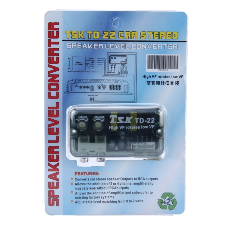TSK TD-22 Car Stereo Speaker Level Converter, High VF Rotates Low VF