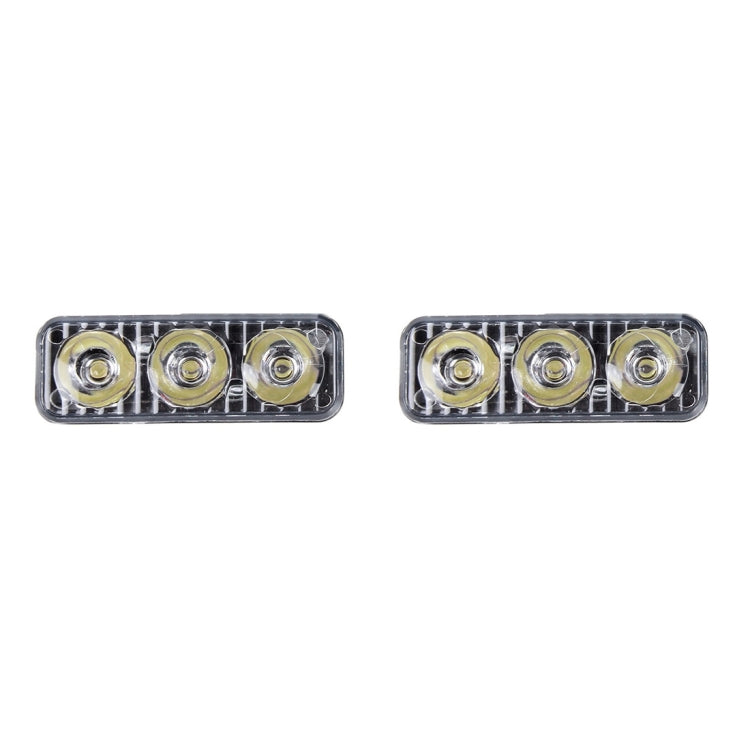 2 PCS DC 12V 6W 400 LM 6000K Tri Circular Car DRL Daytime Running White Lights Lamp, Cable Length: 50cm