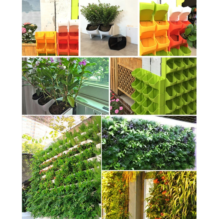 Plant Wall Vertical Indoor and Outdoor Balcony Wall-mounted Flower Pots Creative Combination of Resin Plastic Flower Pots with Removable Pot