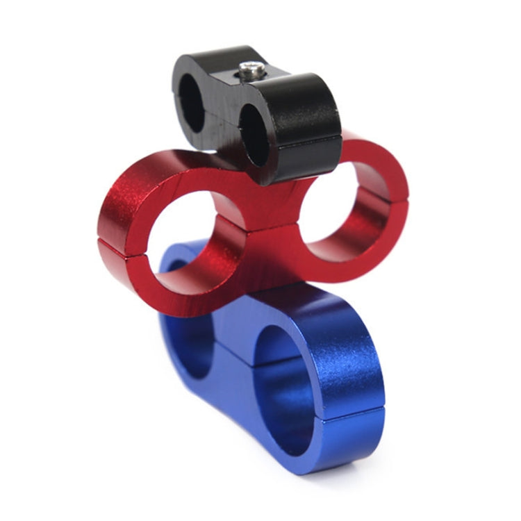 AN4 Automotive 2-hole High Pressure Tubing Fixing Clip Car Tubing Clamp Aluminum Alloy Clip Tubing Separator, Random Color Delivery