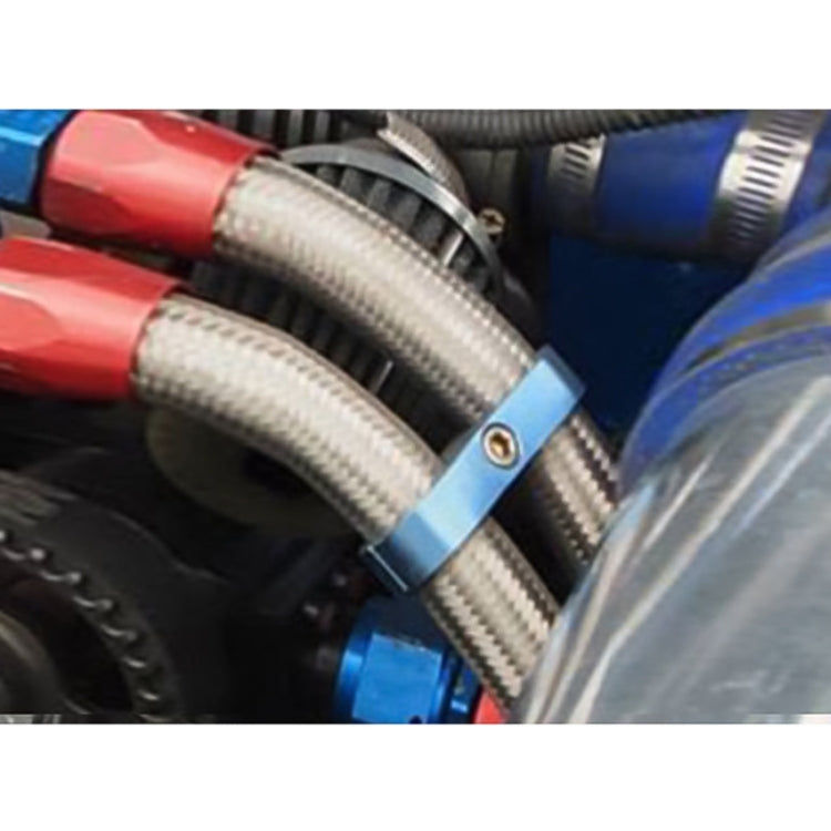 AN10 Automotive 2-hole High Pressure Tubing Fixing Clip Car Tubing Clamp Aluminum Alloy Clip Tubing Separator, Random Color Delivery
