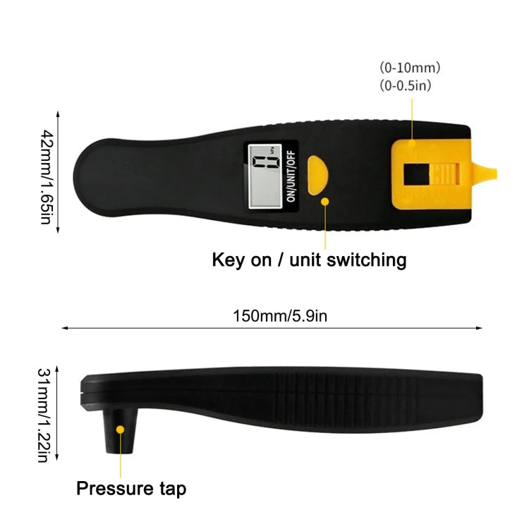 CEDAR 8609 LCD Display Screen Digital Tire Gauge, Pressure Range: 0-150PSI