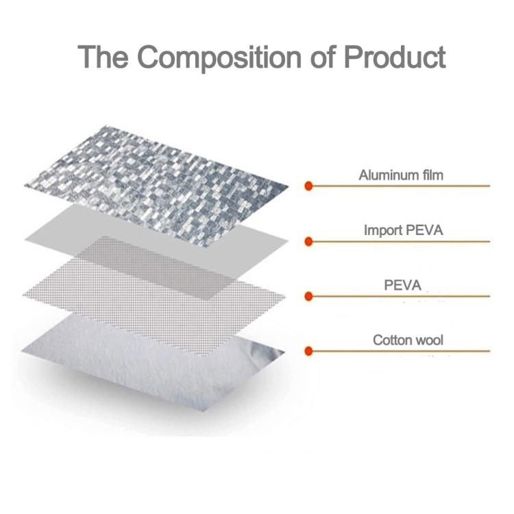 Aluminum Film PEVA Cotton Wool Anti-Dust Waterproof Sunproof Anti-frozen Anti-scratch Heat Dissipation SUV Car Cover with Warning Strips, Fits Cars up to 4.8m(187 inch) in Length