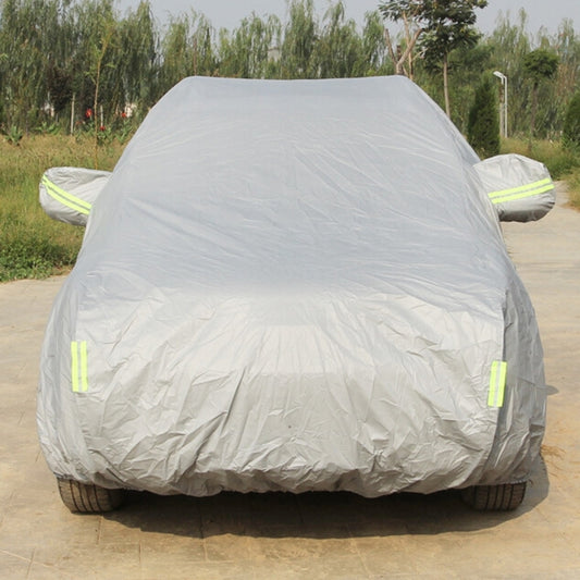Oxford Cloth Anti-Dust Waterproof Sunproof Flame Retardant Breathable Indoor Outdoor Full Car Cover Sun UV Snow Dust Resistant Protection SUV Car Cover with Warning Strips
