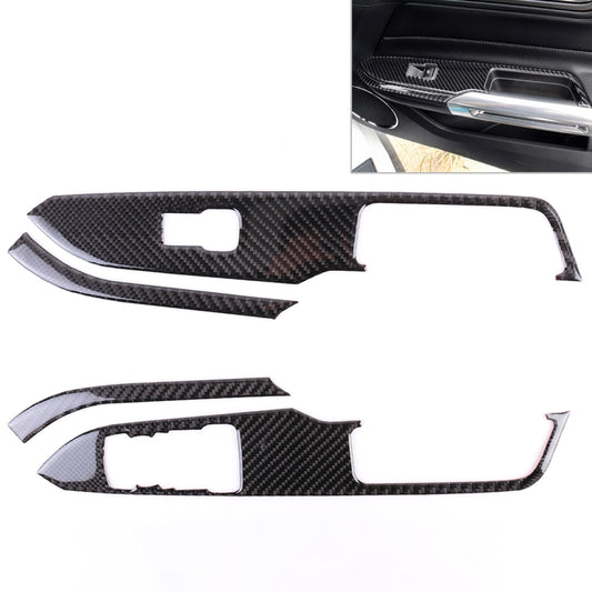 4 PCS Car Door Lift Window Regulator Button Decorative Sticker for Ford Mustang 2015-2020