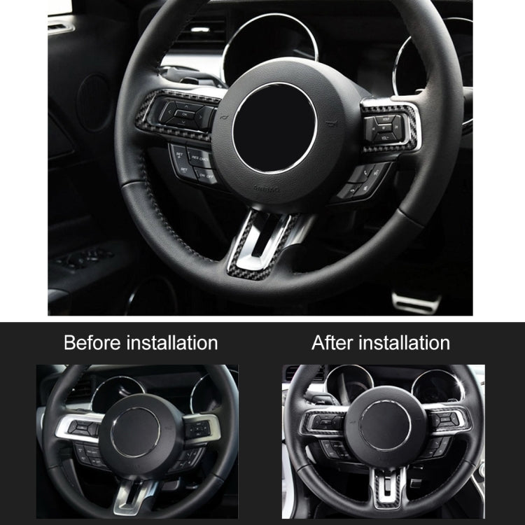 3 PCS Car Steering Wheel Button Decorative Sticker for Ford Mustang 2015-2020