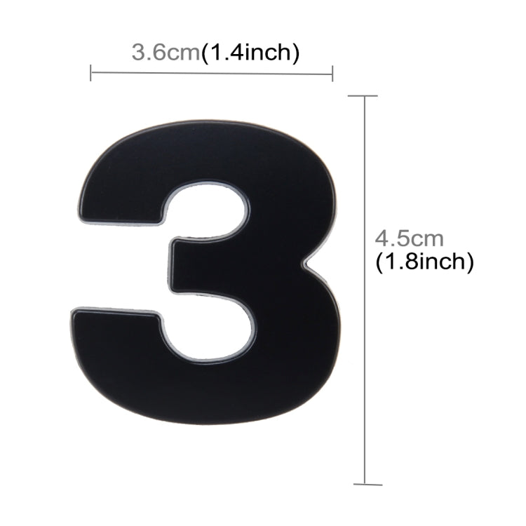 Car Vehicle Badge Emblem 3D Number One Self-adhesive Sticker Decal, Size: 3.6*4.5*0.5cm