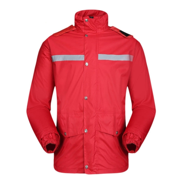 Durable Reflective Motorcycle Split Raincoat Pants Riding Bicycle Electric Bike Windproof Waterproof Rain Wear for Adult, Size: 2XL(Red)