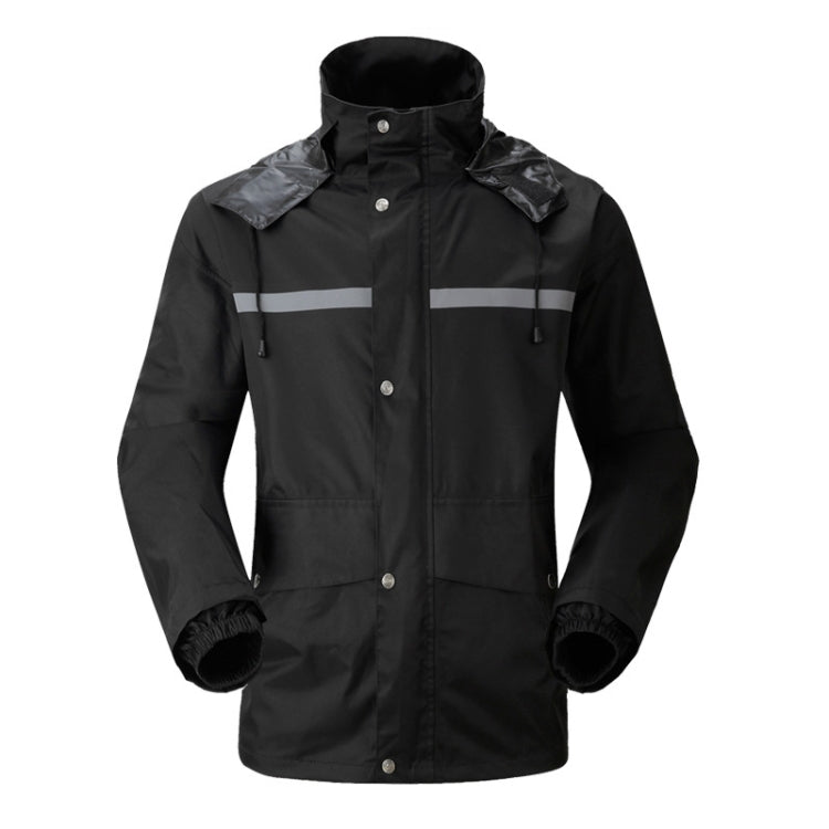 Durable Reflective Motorcycle Split Raincoat Pants Riding Bicycle Electric Bike Windproof Waterproof Rain Wear for Adult, Size: L(Black)