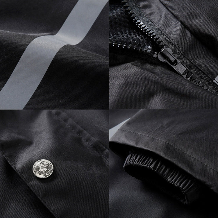 Durable Reflective Motorcycle Split Raincoat Pants Riding Bicycle Electric Bike Windproof Waterproof Rain Wear for Adult, Size: L(Black)