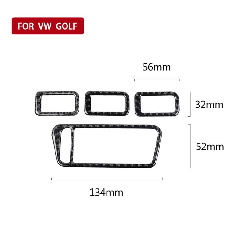Car Carbon Fiber Window Lift Panel Decorative Sticker for Volkswagen Golf 7 2013-2017, Left Drive