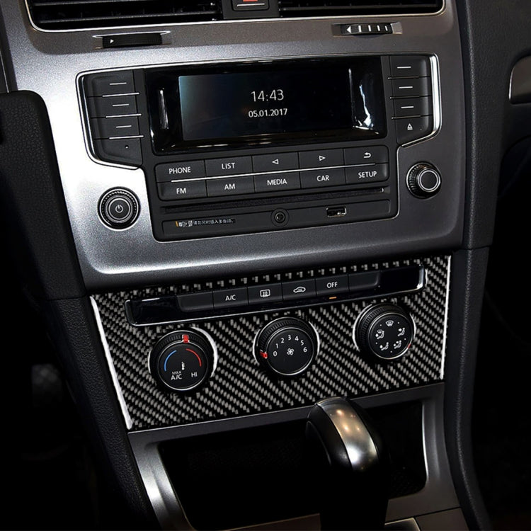 Car Carbon Fiber Air Conditioning Rotary Button Decorative Sticker for Volkswagen Golf 7 2013-2017