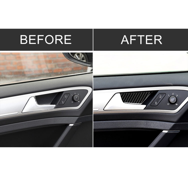Car Carbon Fiber Door Inner Handle Wrist Panel Decorative Sticker for Volkswagen Golf 7 2013-2017