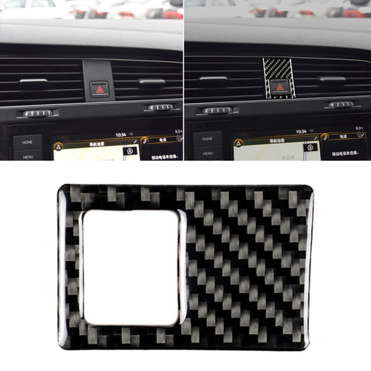 Car Carbon Fiber Emergency Light Frame Decorative Sticker for Volkswagen Golf 7 2013-2017, Left Drive, Emergency Light Frame