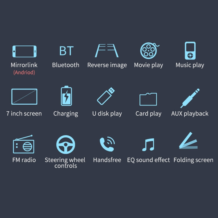 T100 7 inch HD Universal Car Radio Receiver MP5 Player, Support FM & AM & RDS & Bluetooth & Phone Link with Remote Control