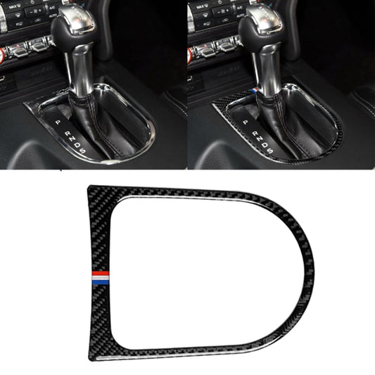 Car USA Color Carbon Fiber Shift Frame Decorative Sticker for Ford Mustang 2015-2017