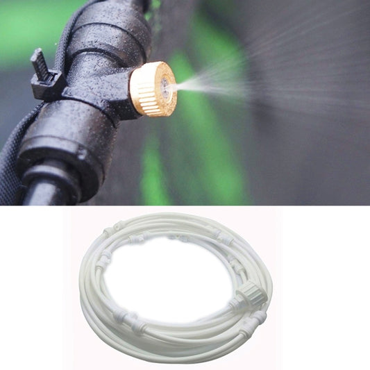 Outdoor Lawn Garden PE Hose Mist Watering Line Misting Cooling System with 21 x Mist Nozzles, Length: 15m