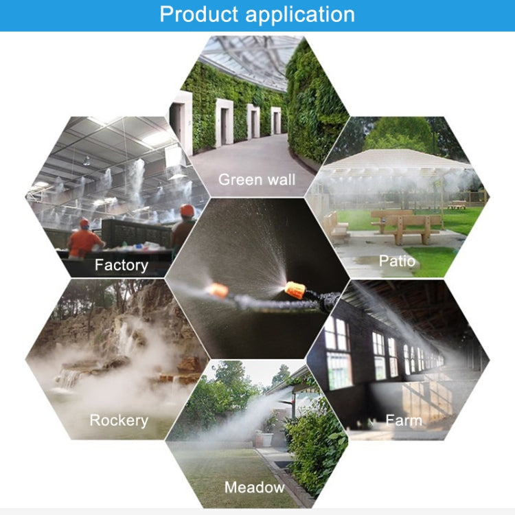 Outdoor Lawn Garden PE Hose Mist Watering Line Misting Cooling System with 26 x Mist Nozzles, Length: 18m