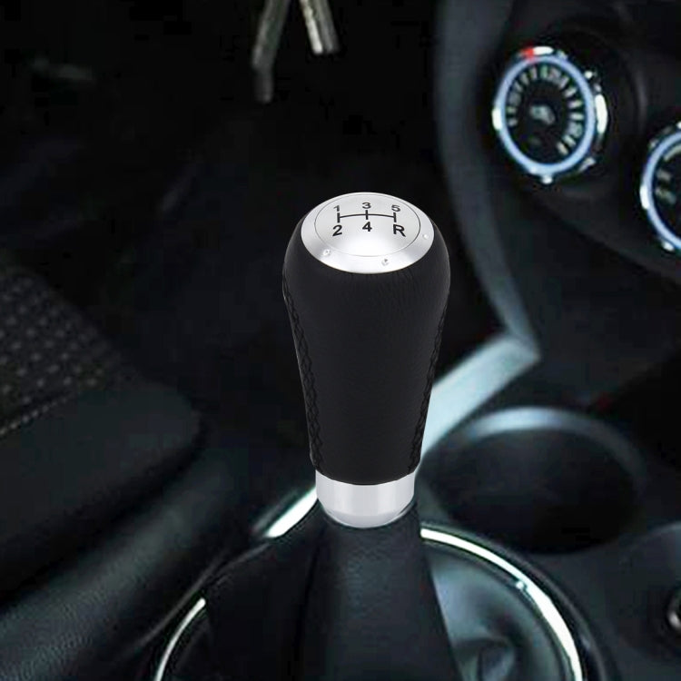 Universal Car Modified Shifter Black Leather Lever Manual 5-Speed Gear Shift Knob