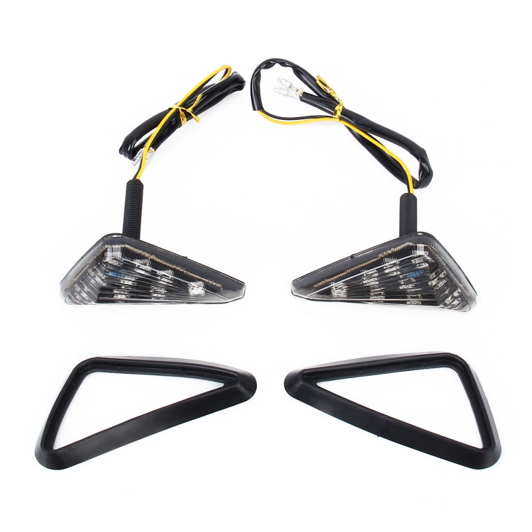 2 PCS Triangle Shape DC 12V Motorcycle 9-LED Yellow Light Turn Signal Indicator Blinker Light