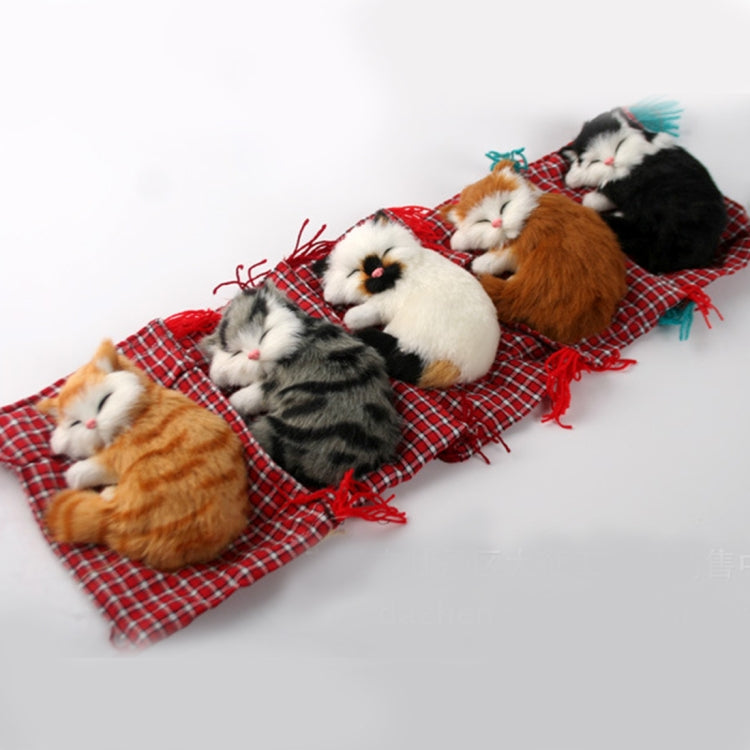 Lovely Simulation Animal Doll Plush Sleeping Cats Toy Cat Mat Doll Decorations Stuffed Toys Car Decoration Crafts, Mat Size: 19*13cm, Cat Size: 14*11cm