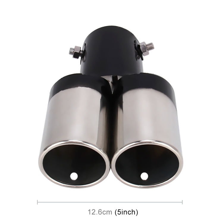 Universal Car Styling Stainless Steel Straight Double Outlets Exhaust Tail Muffler Tip Pipe
