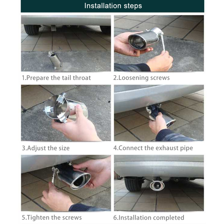 Universal Car Styling Stainless Steel Curved Exhaust Tail Muffler Tip Pipe