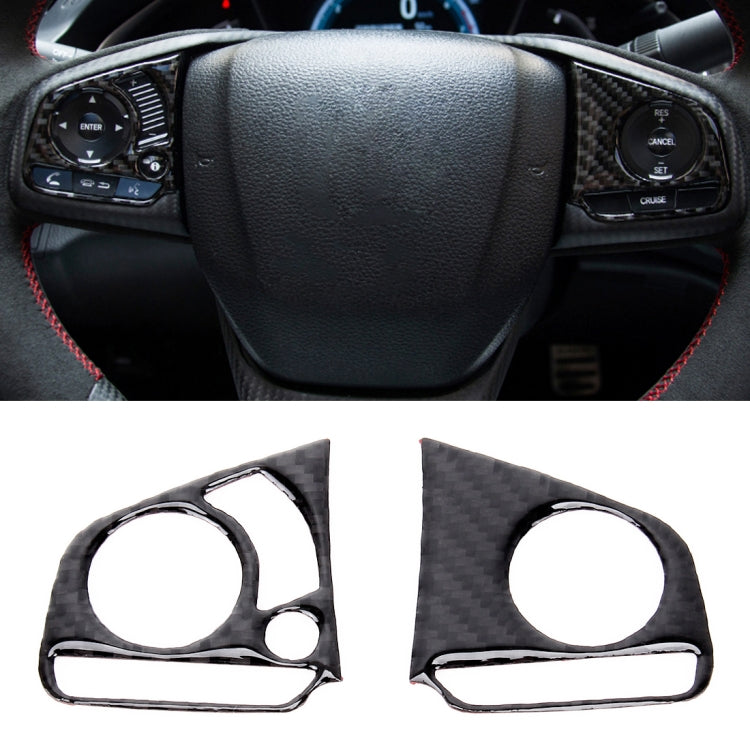 2 in 1 Carbon Fiber Steering Wheel Button Trim Interior DIY Sticker for Honda Civic 10th Gen 2016-2019(Deluxe)