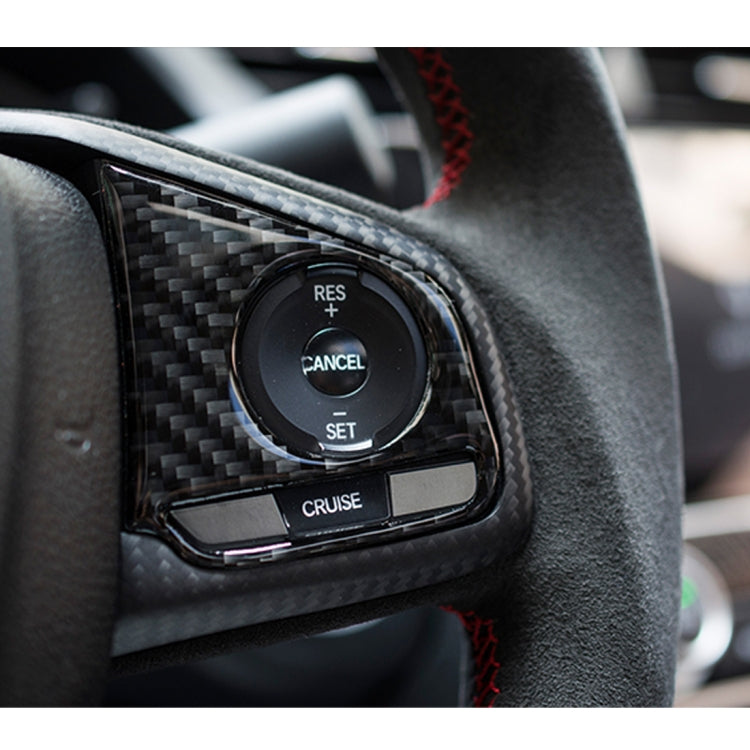 2 in 1 Carbon Fiber Steering Wheel Button Trim Interior DIY Sticker for Honda Civic 10th Gen 2016-2019(Deluxe)