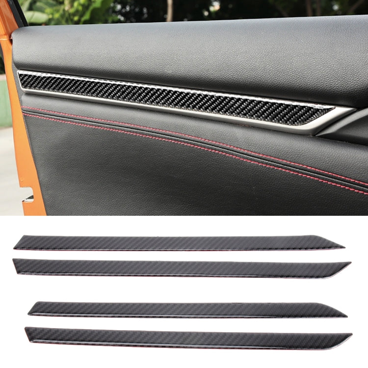 Carbon Fiber 3D Interior Door Trim Decals DIY Decorative Sticker for Honda Civic 10th Gen 2016-2019