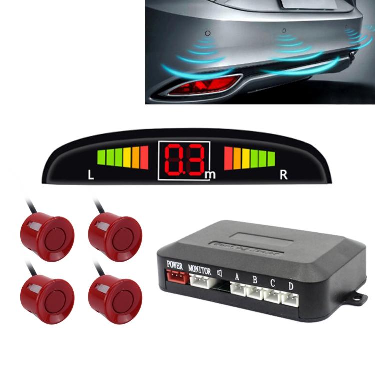 Car Buzzer Reverse Backup Radar System - Premium Quality 4 Parking Sensors Car Reverse Backup Radar System with LCD Display