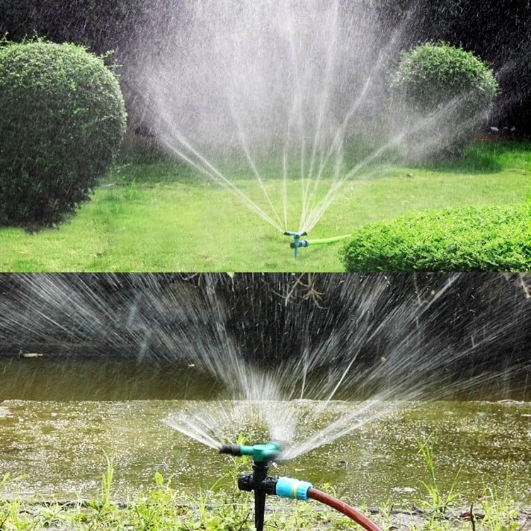 Automatic 360 Rotating Adjustable Garden Water Sprinklers Lawn Irrigation System with 3 Arm Sprayers and Spike Base