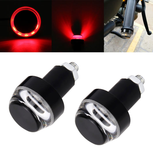 Pair Motorcycle Turn Signal Light Grip Bar Plug Strobe Side Marker End LED Handlebar Lamp
