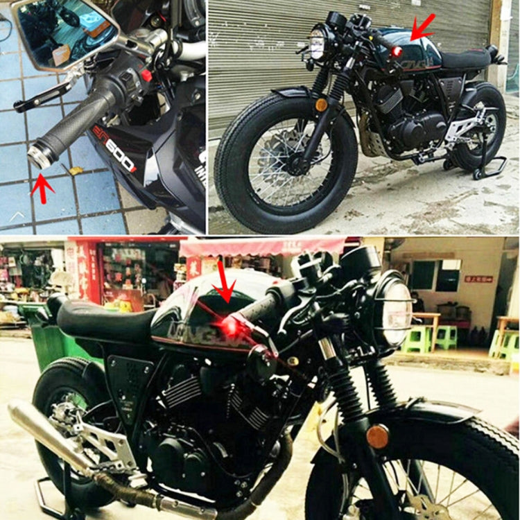 Pair Motorcycle Turn Signal Light Grip Bar Plug Strobe Side Marker End LED Handlebar Lamp