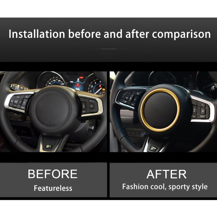 Car Auto Steering Wheel Aluminum Alloy Ring Cover Trim Sticker Decoration for Jaguar