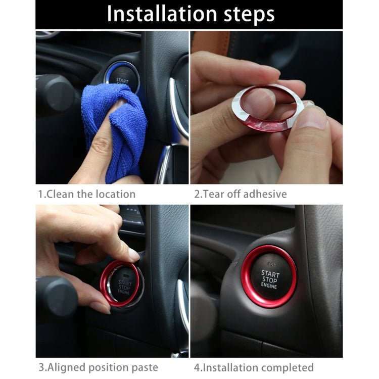 Car Engine Start Key Push Button Ring Trim Aluminum Alloy Sticker Decoration for Mazda