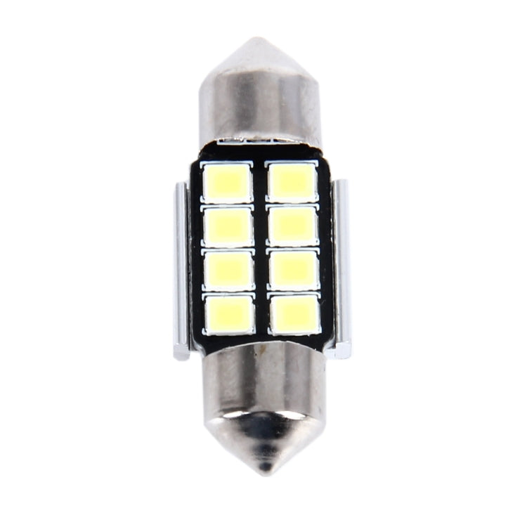 2 PCS 3W 200 LM 6000K 31MM 8 SMD-2835 LEDs Bicuspid Port Decoding Car Dome Lamp LED Reading Light, DC 12V