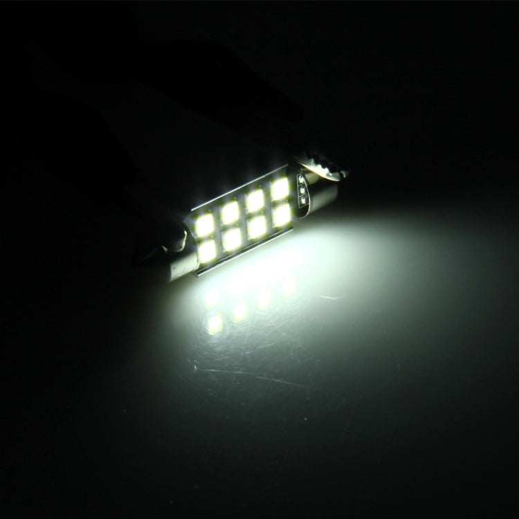 2 PCS 3W 200 LM 6000K 36MM 8 SMD-2835 LEDs Bicuspid Port Decoding Car Dome Lamp LED Reading Light, DC 12V