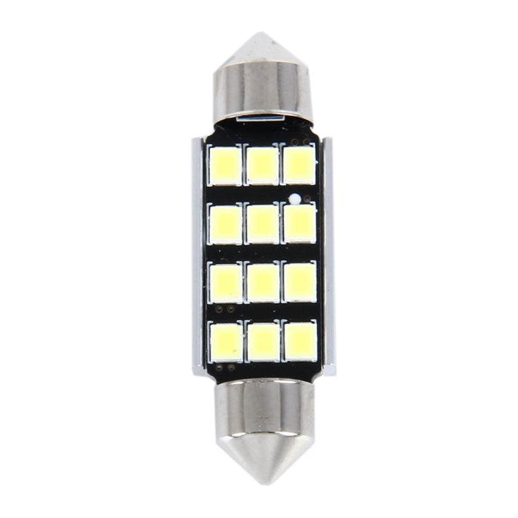 2 PCS 3.5W 250 LM 6000K 39MM 12 SMD-2835 LEDs Bicuspid Port Decoding Car Dome Lamp LED Reading Light, DC 12V