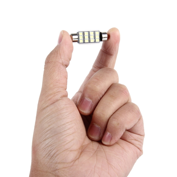 2 PCS 3.5W 250 LM 6000K 39MM 12 SMD-2835 LEDs Bicuspid Port Decoding Car Dome Lamp LED Reading Light, DC 12V