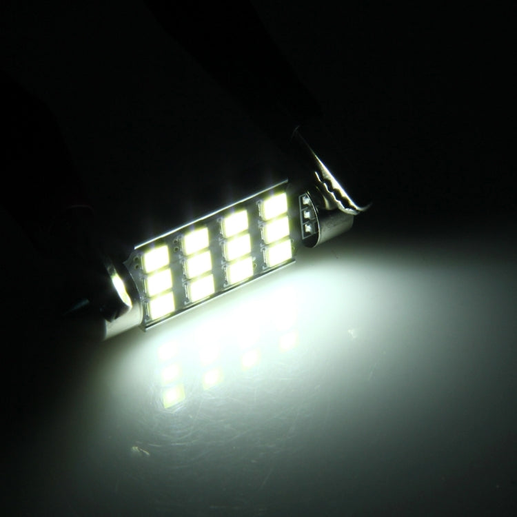 2 PCS 3.5W 250 LM 6000K 39MM 12 SMD-2835 LEDs Bicuspid Port Decoding Car Dome Lamp LED Reading Light, DC 12V