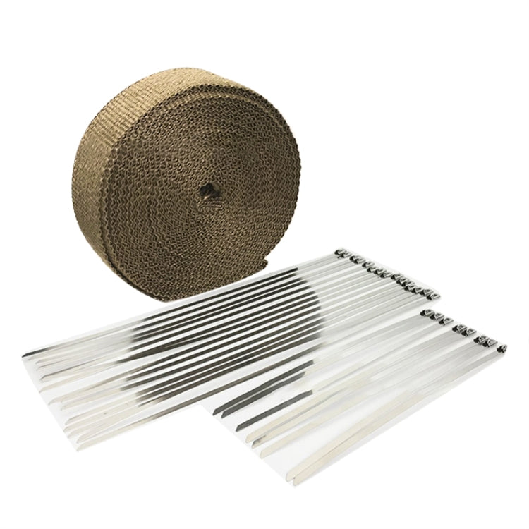 15m Titanium Gold Exhaust Wrap Auto Motor Exhaust Heat Shield Wrap Heat Resistant Wrap