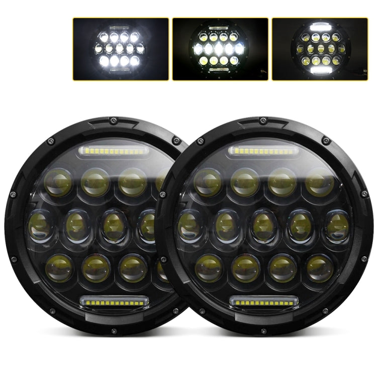 2 PCS 7 inch DC10-48V 36W 6000K Harley Motorcycle Headlight with 12 SMD-5630-LED Lamps and 12 Crystal Lamp Beads