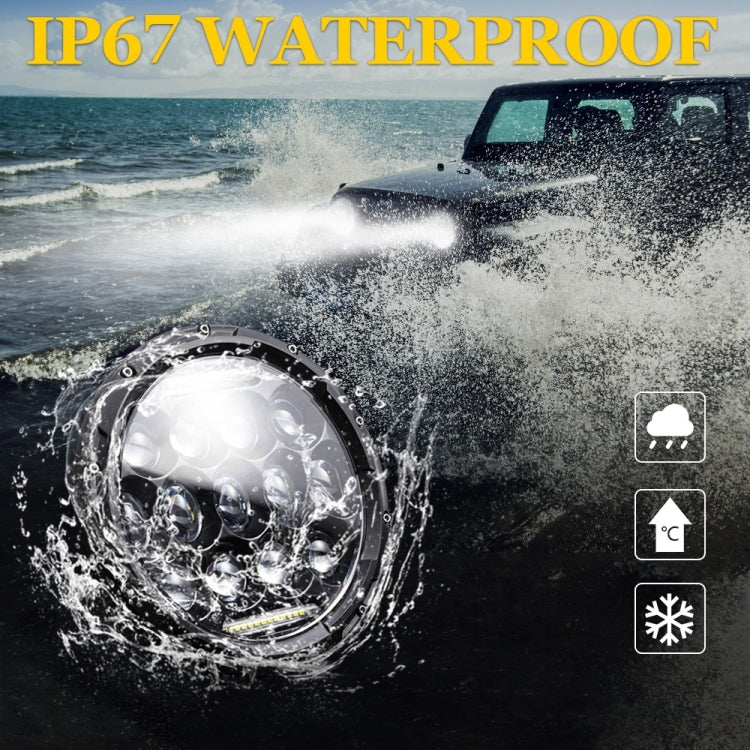 2 PCS 7 inch DC10-48V 36W 6000K Harley Motorcycle Headlight with 12 SMD-5630-LED Lamps and 12 Crystal Lamp Beads