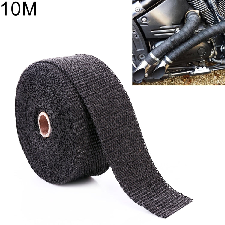 10m Cotton Material Exhaust Wrap Auto Motorcycle Exhaust Heat Shield Wrap Heat Resistant Wrap, Random Color Delivery